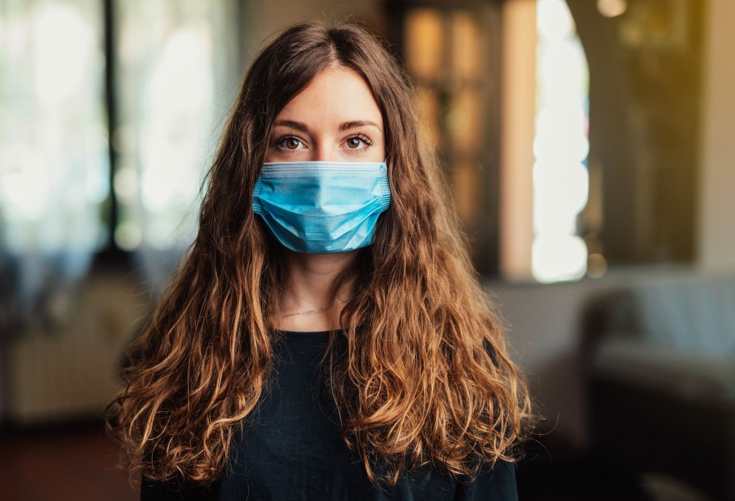 Teen Girls Wearing Surgical Masks